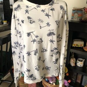 Hurley Floral Print Long Sleeve Top